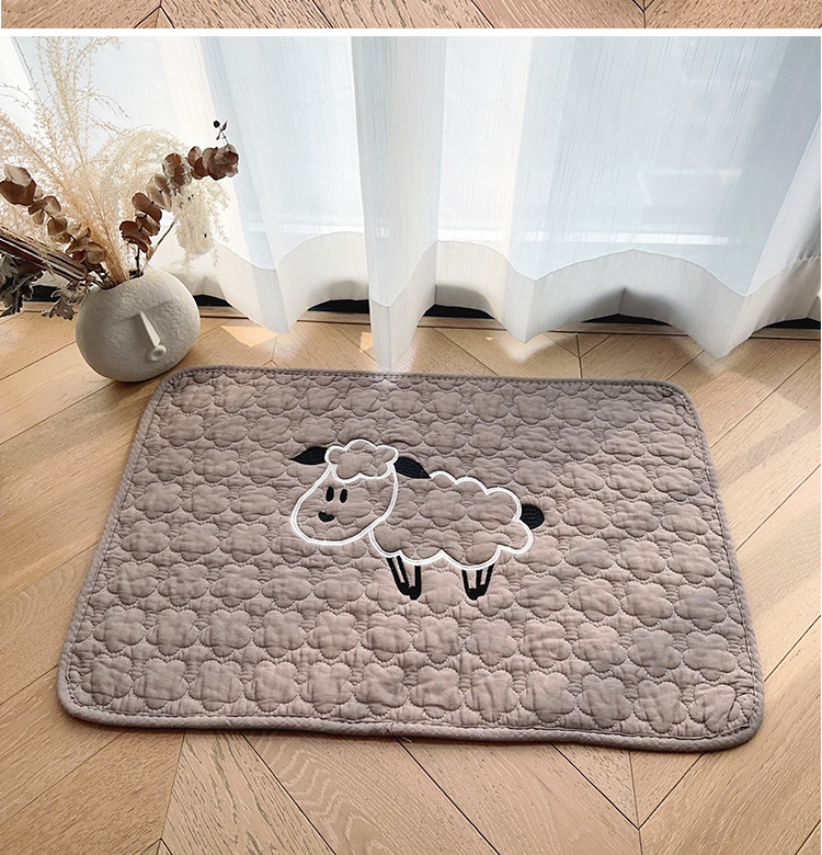 Korean-style patchwork embroidered floor MATS, quilted absorbent and anti-slip foot MATS, kitchen chair MATS, cotton embroidered thickened pet MATS pic 10