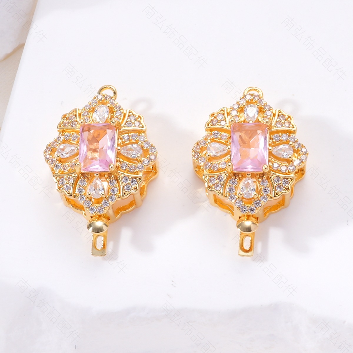 Light luxury, high color retention, micro-inlaid zircon ingot clasp, diy pearl style sweater bracelet necklace, end clasp, stick clasp pic 8