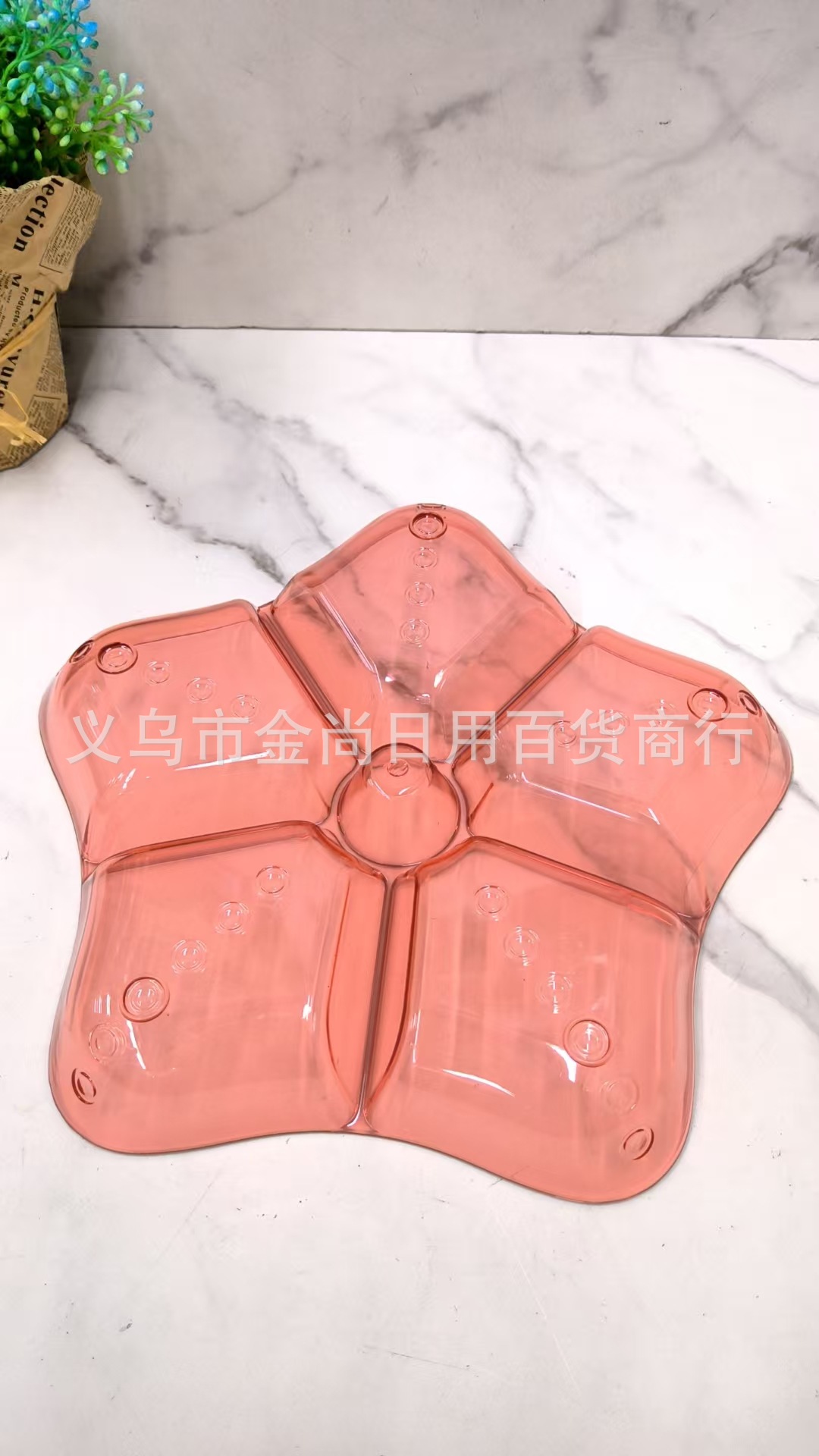 Plastic five-pointed star with gilding and non-gilding transparent and milky white fruit platters, dry fruit platters for home living rooms pic 5