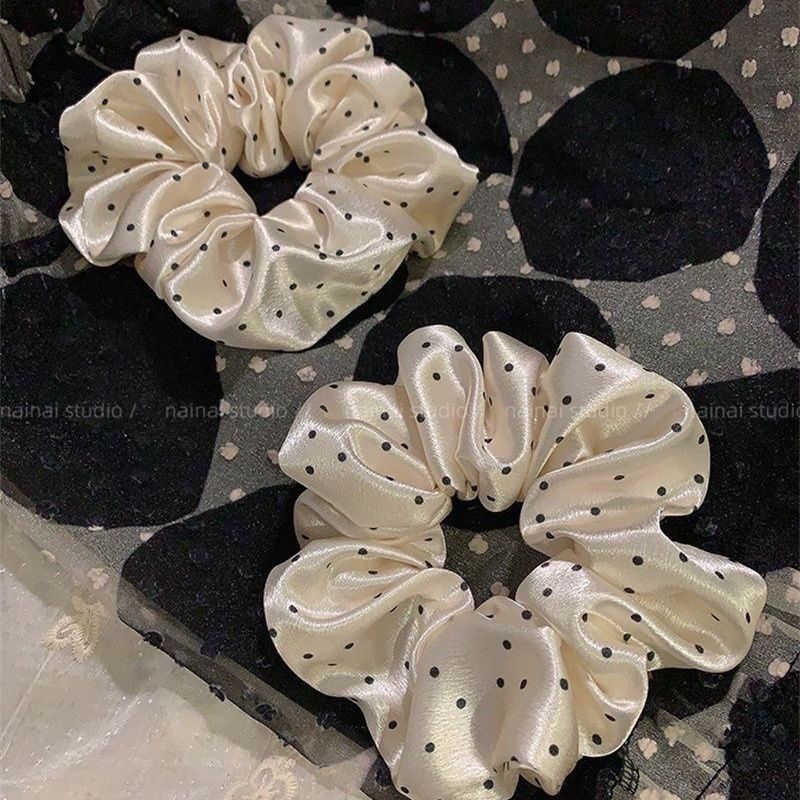 网纱波点发绳扎马尾皮套女头绳超仙高级感简约气质丸子头大肠发圈详情7