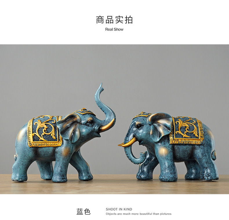 伴手礼情侣大象摆件风水象客厅玄关酒柜工艺品摆设创意家居装饰品详情5