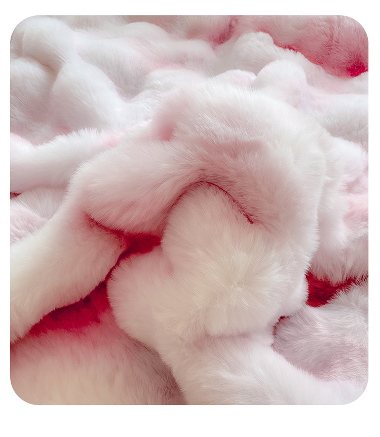 2025 Winter New rabbit-like plush four-piece set, high grammage double-sided plush and fleece warm bed sheet and duvet cover three-piece set pic 8