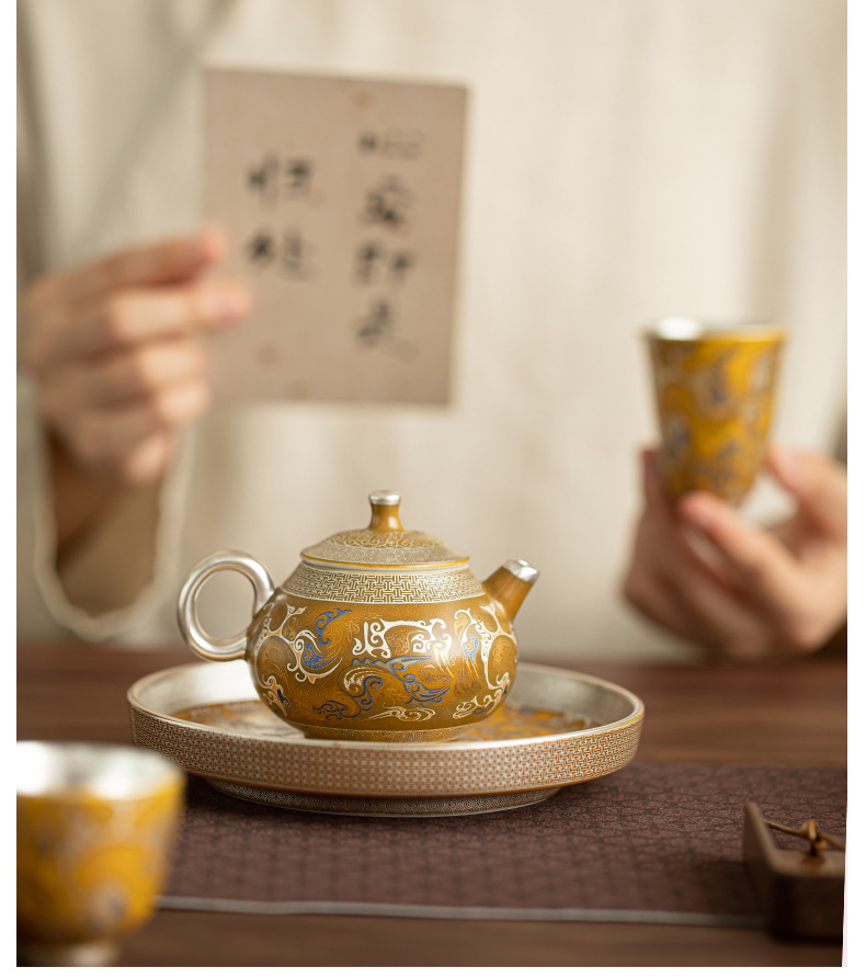 龙腾四海陶瓷鎏银功夫茶具套装一壶三杯送长辈父亲领导老师伴手礼详情30