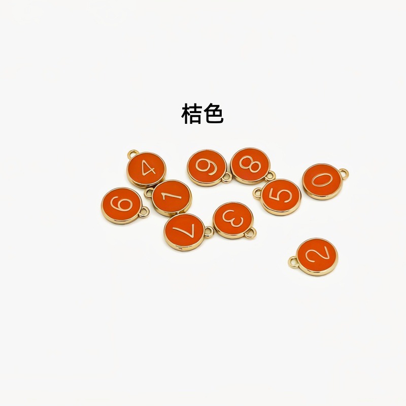 DIY饰品配件   合金双面滴油多色数字字母配套吊坠 手链项链挂饰详情14