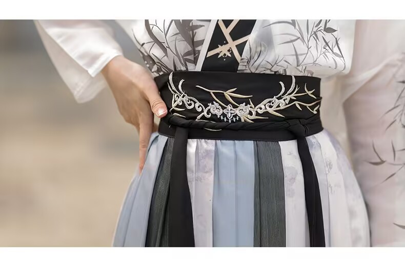 Original Song Dynasty style 褙子 Waist-length cross-collar Chinese-style ink-wash hanfu for both men and women, super cool, versatile for daily use, ancient-style set pic 9