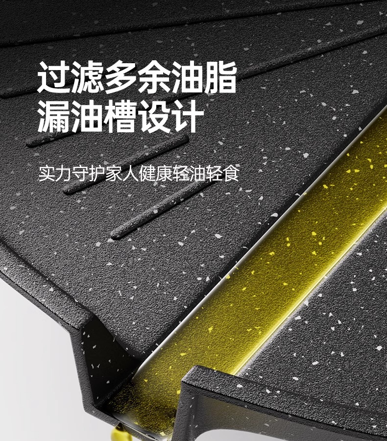 不粘电磁炉韩式麦饭石卡式炉户外家用烤肠烤鱼烤肉格林烤盘详情18
