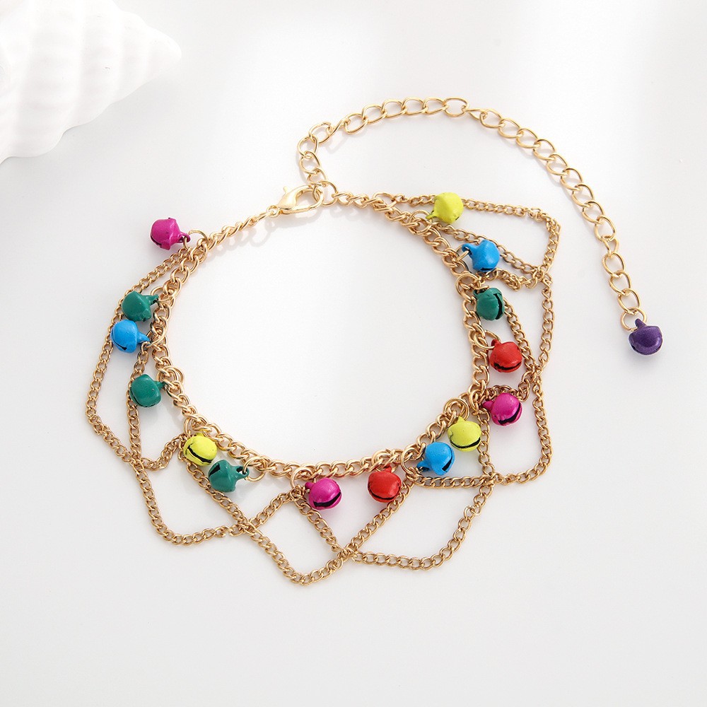 网红异域流苏项链小众饰品珠子水钻铃铛脚链足饰印度舞足链女脚饰详情12