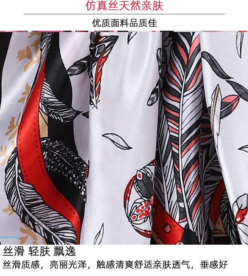 仿真丝巾女士头巾 90*90CM方巾花纹围脖 披肩 欧美跨境围巾批发详情4
