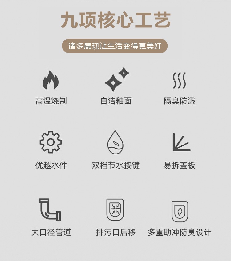 箭.牌马桶家用静音虹吸式一体式防堵防臭卫生间抽水小户型坐便器详情5