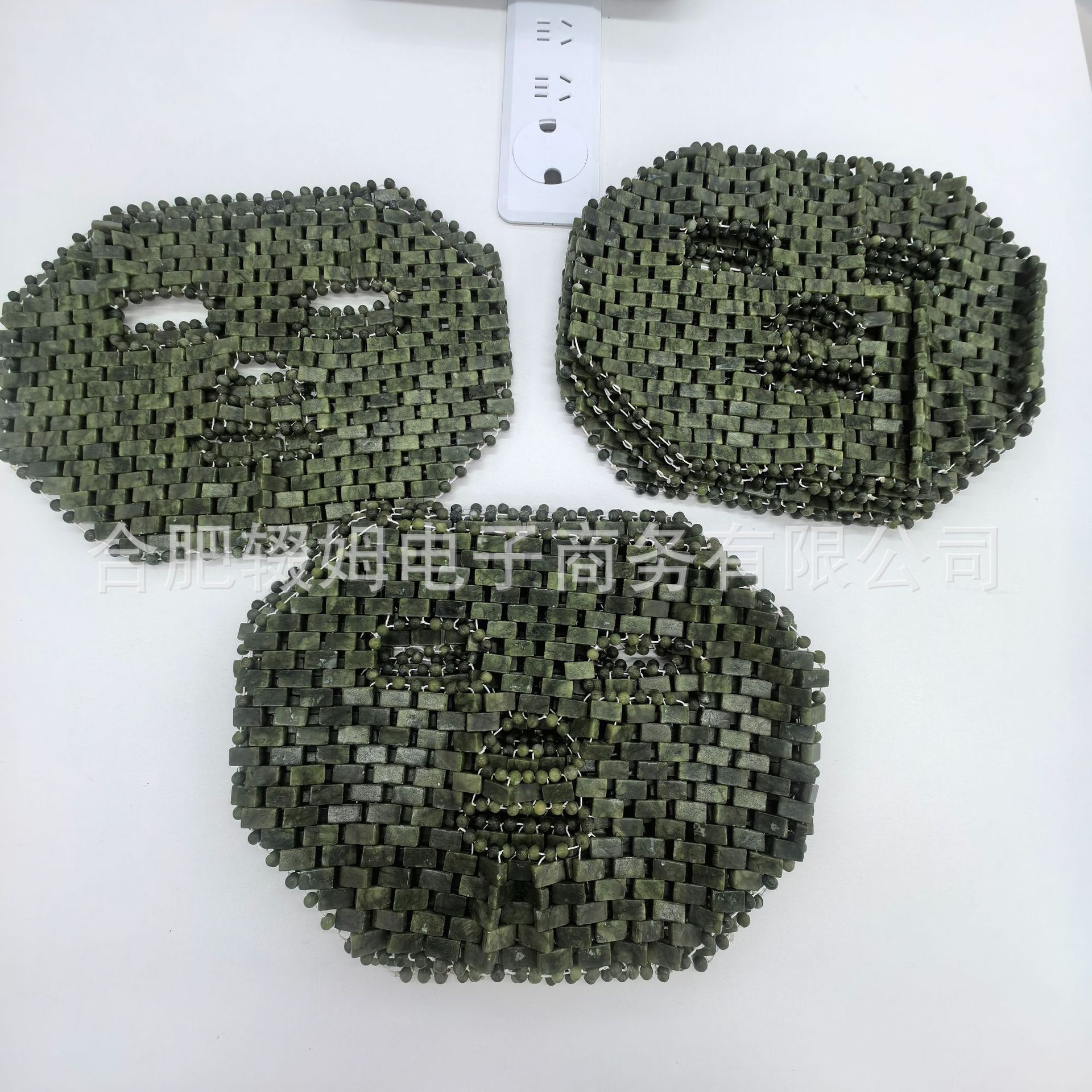 天然绿凤玉玉石面膜面罩亚马逊眼罩玉石眼帘手工编制眼部冰敷眼罩详情1