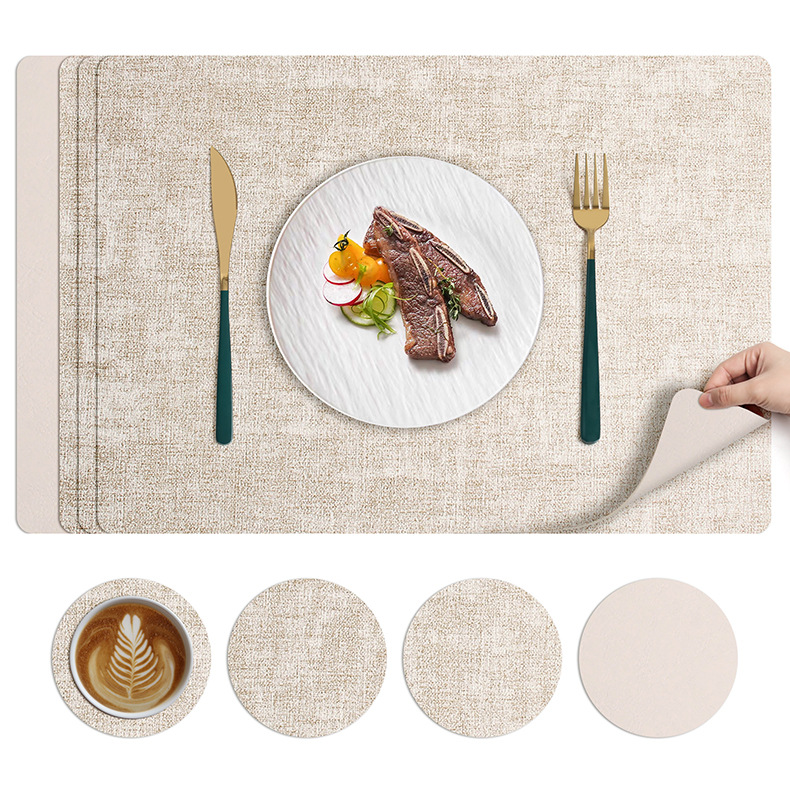 北欧ins风餐垫皮革桌垫防烫垫餐桌隔热垫碗垫高级感餐盘垫茶杯垫详情28