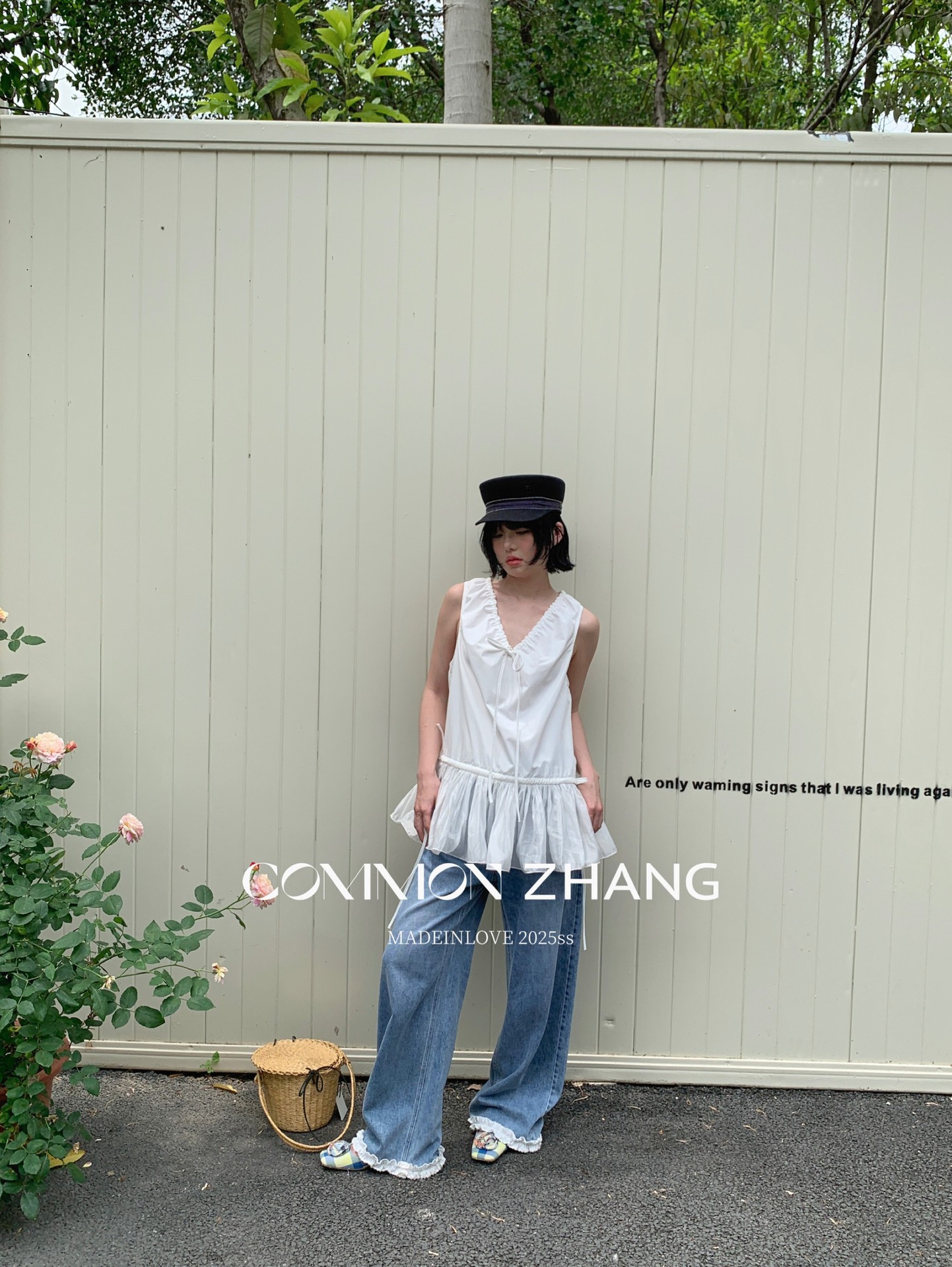 CZ ZHANG Summer French mint Manbo V-neck lace-up Youthful A-line puffed vest dress for women, B23782 pic 24