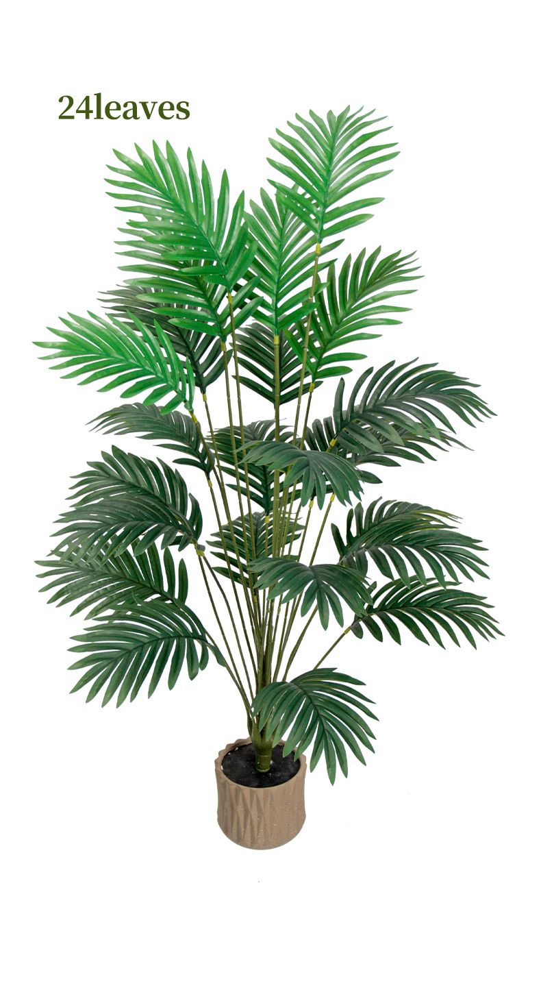 Cross-border artificial green plants, Chrysalidocarpus lutescens, palm leaf potted plants, indoor and outdoor home decoration, iron leaf artificial tree bonsai pic 28