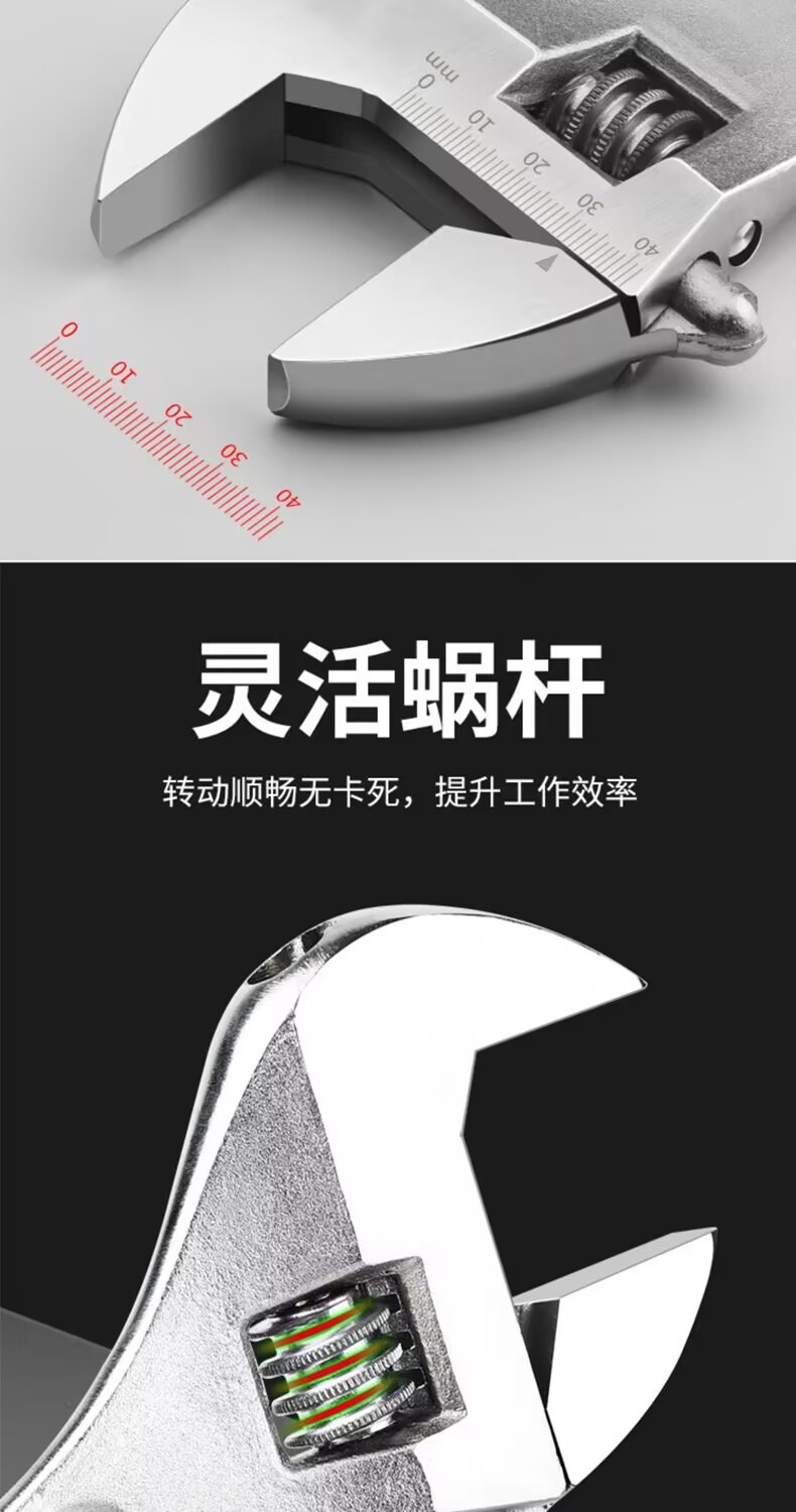 活动扳手多功能工业级手动工具12寸10寸8寸6寸活口家用扳手批发详情6
