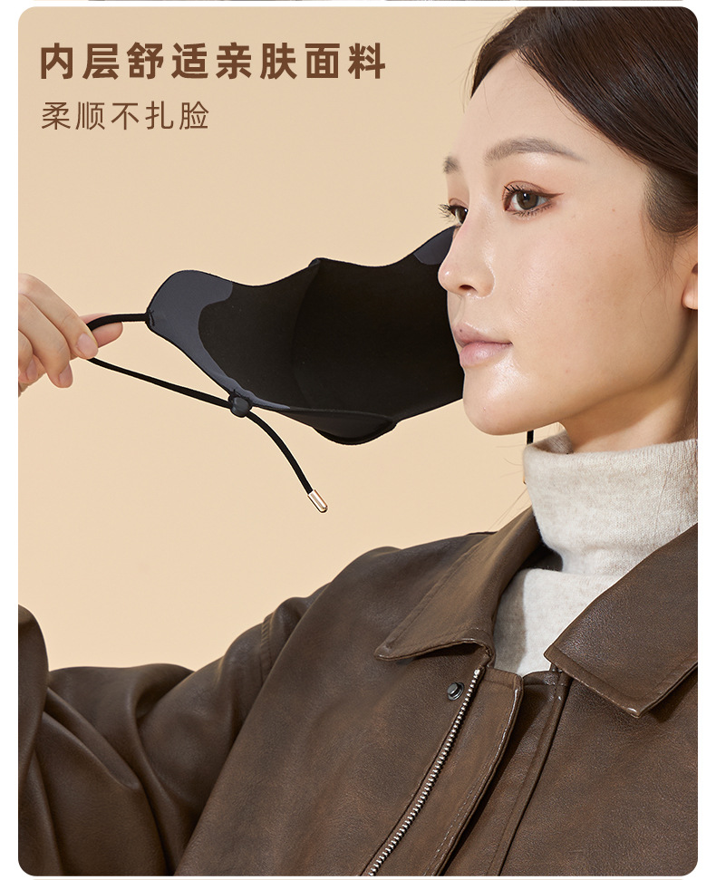 秋冬新品5D立体海绵保暖口罩骑行防风透气防寒加绒加厚脸罩面罩女详情10