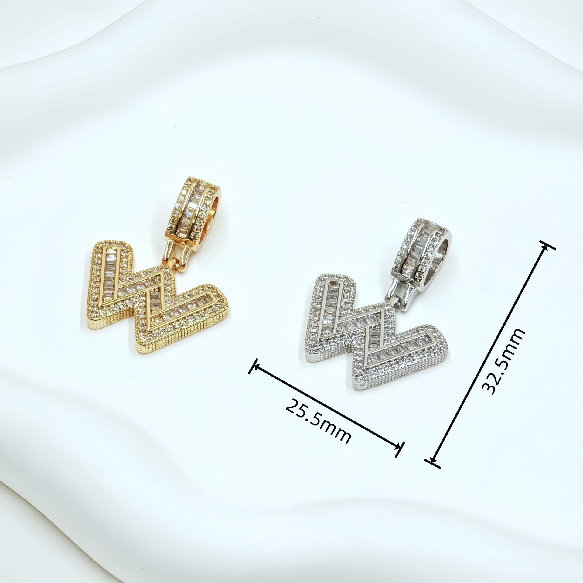 跨境欧美热卖铜镶锆石时尚个性嘻哈26个冰糖字母吊坠项链饰品批发详情28