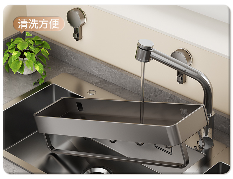 厨房免打孔吸盘置物架壁挂式刀架锅盖架调味料家用用品大全收纳架详情8