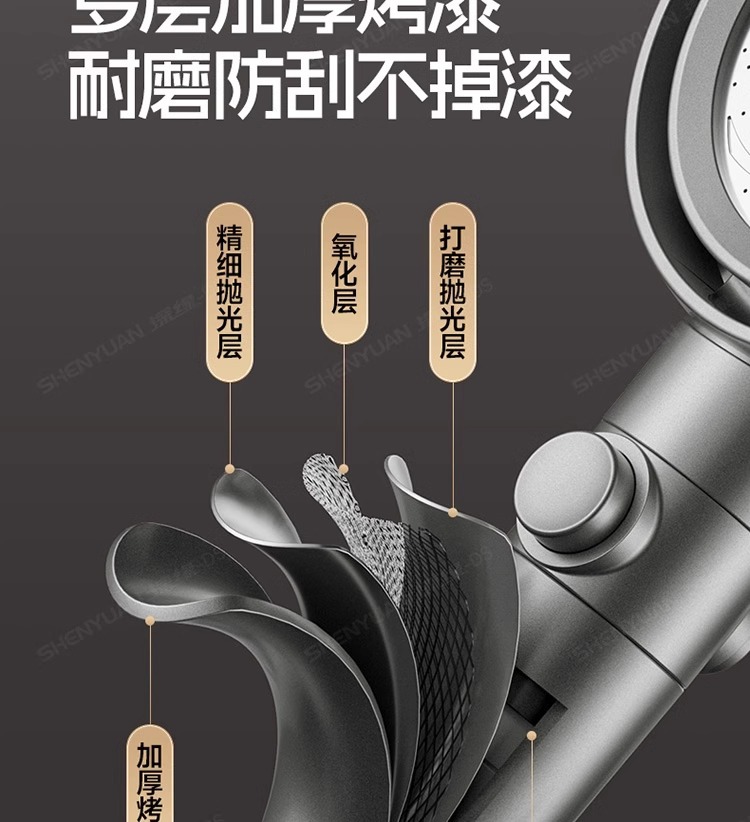 涡轮增压花洒喷头超强淋雨花晒头浴头超级加压浴室沐浴莲蓬头套装详情23