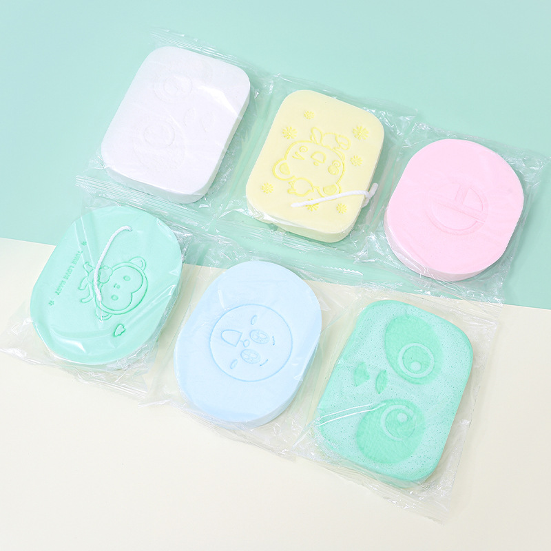 工厂定制加厚18T洗脸扑洗颜棉颜色随机洁面扑卸妆清洁亲肤PVA海绵详情3