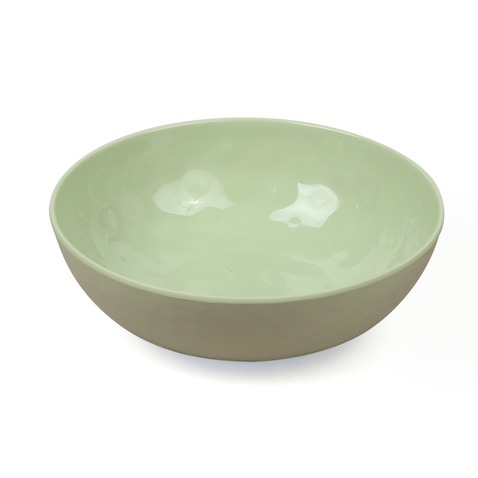 外贸绿色斗碗粥碗防摔仿瓷碗密胺塑料食堂餐厅广口喇叭碗汤碗定制详情8