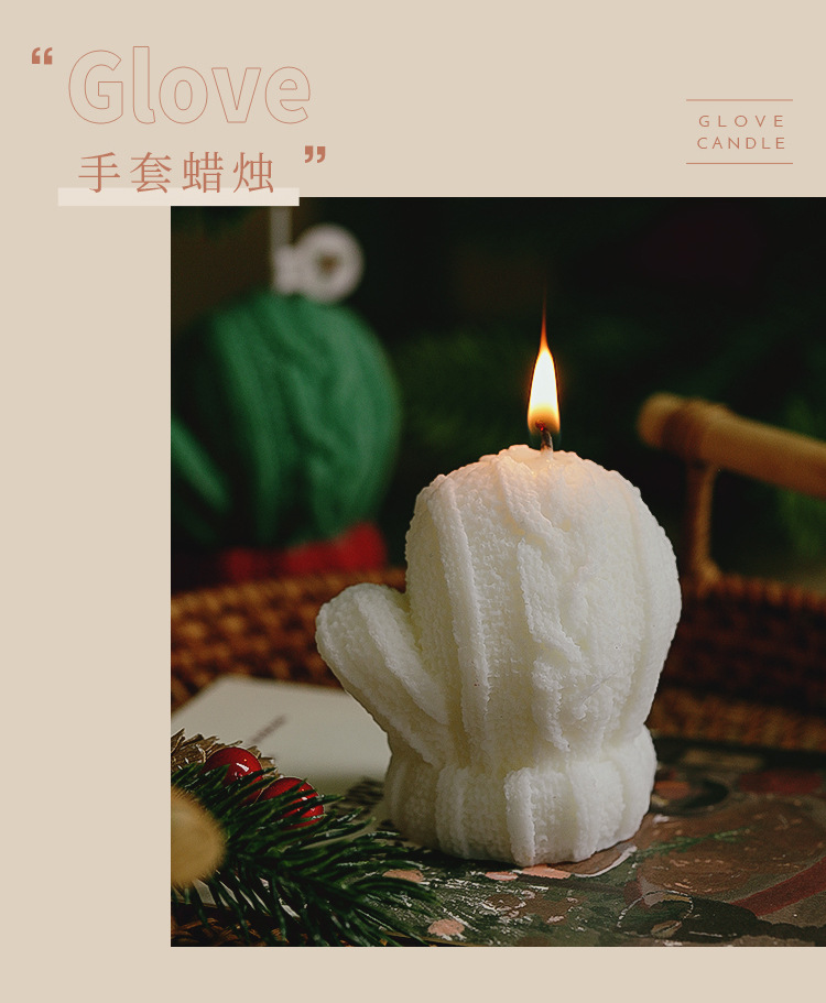 圣诞节装饰品手工伴手礼礼品跨境创意蠟燭圣诞手套香薰蜡烛定制详情8