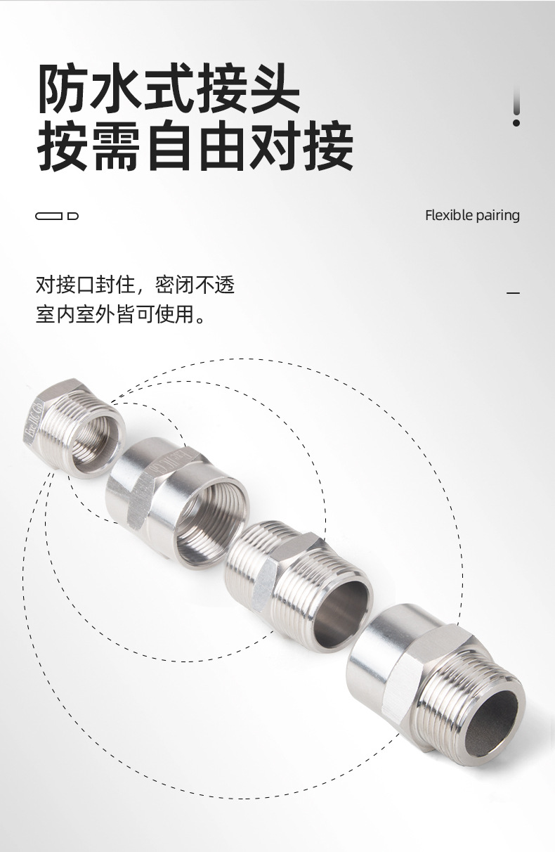 bgj防爆管接头g3/4双内外对丝直接g1防爆转换变径补芯接头不锈钢详情6