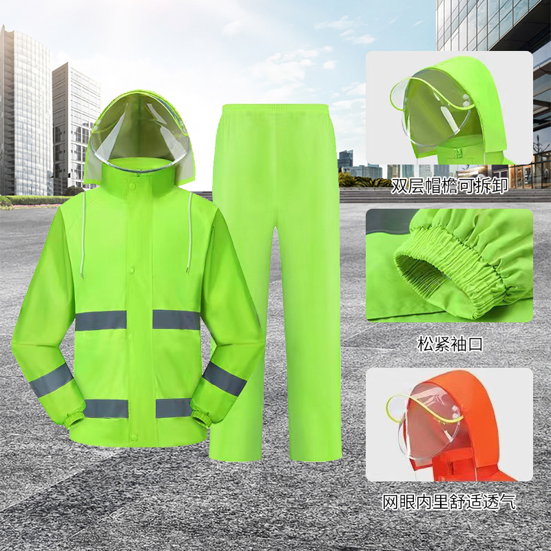 新款雨衣雨裤套装全身男女款防水款透气成人户外反光分体雨衣批发详情6