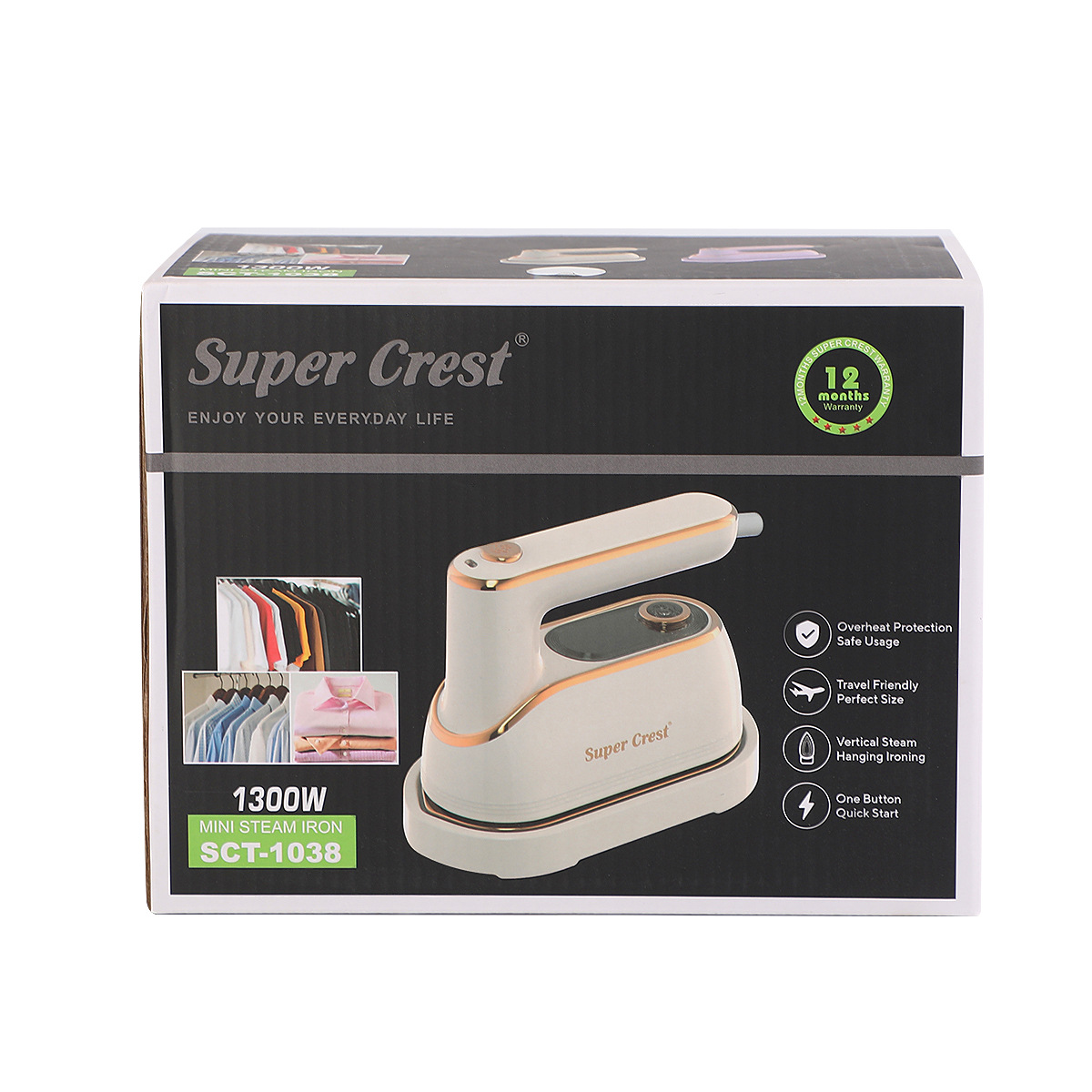 Super Crest白色带金色装饰手持蒸汽熨斗详情8