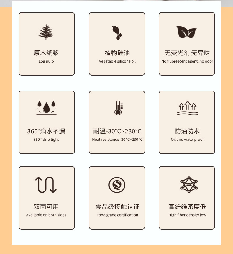 巴斯克油纸免折叠4寸6寸8寸蛋糕烘焙纸托模具脱模纸防油包装垫纸详情9