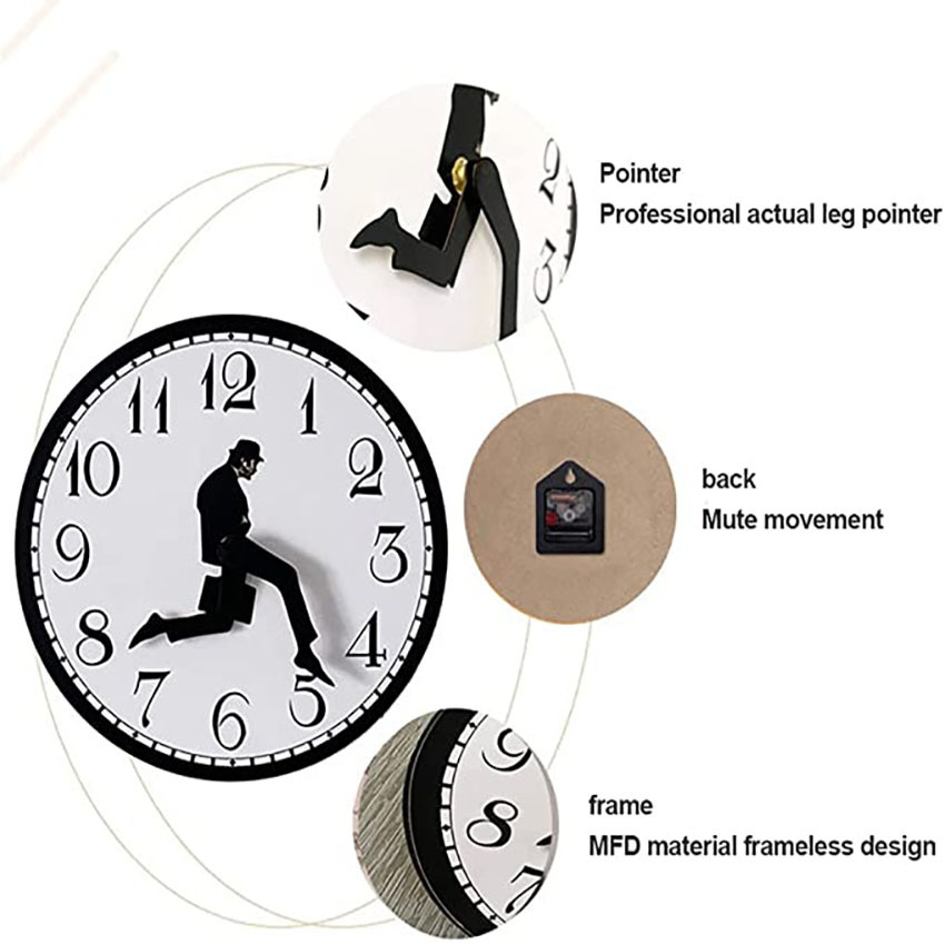 Cross-border wall clock, walking time merchant briefcase clock, wall-mounted home creative clock, living room clock pic 6