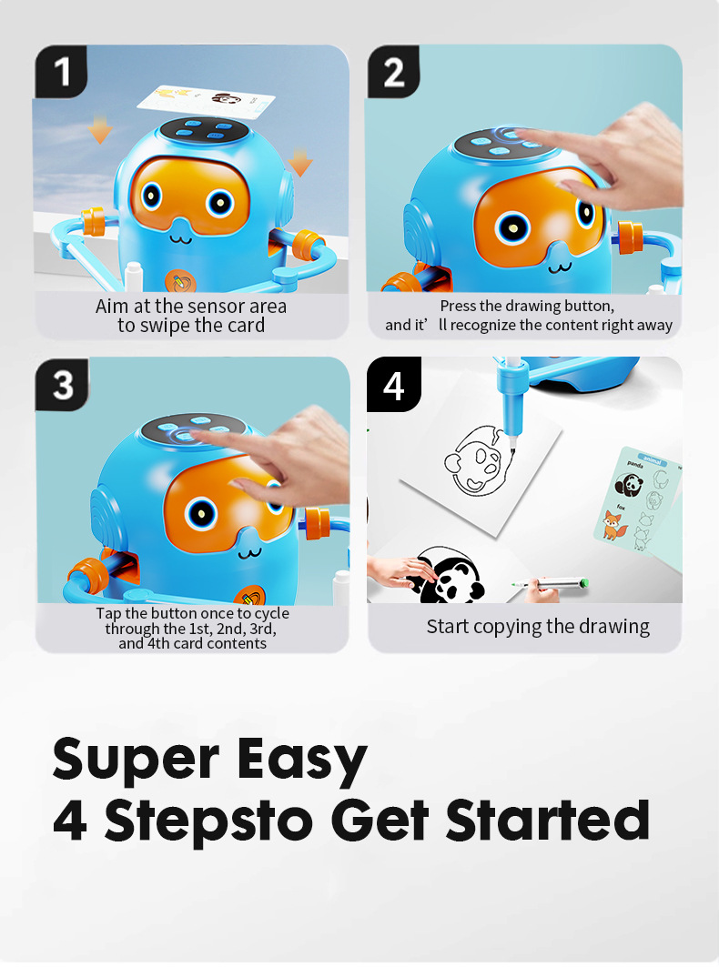 亚马逊爆款益智儿童绘画机器人 儿童玩具3-6岁环保材质智能早教机详情11
