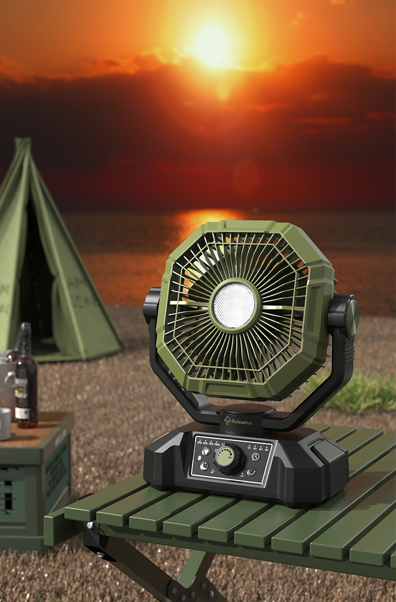 新品跨境野营风扇便携式烧烤户外露营风扇详情1