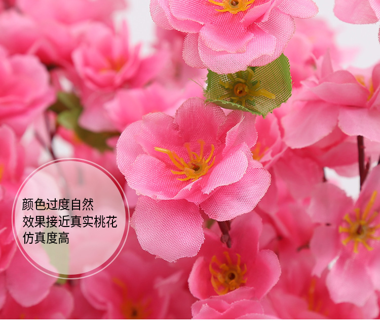 仿真桃花枝假梅花樱花枝客厅装饰绢花塑料花工程造景干花植物详情14