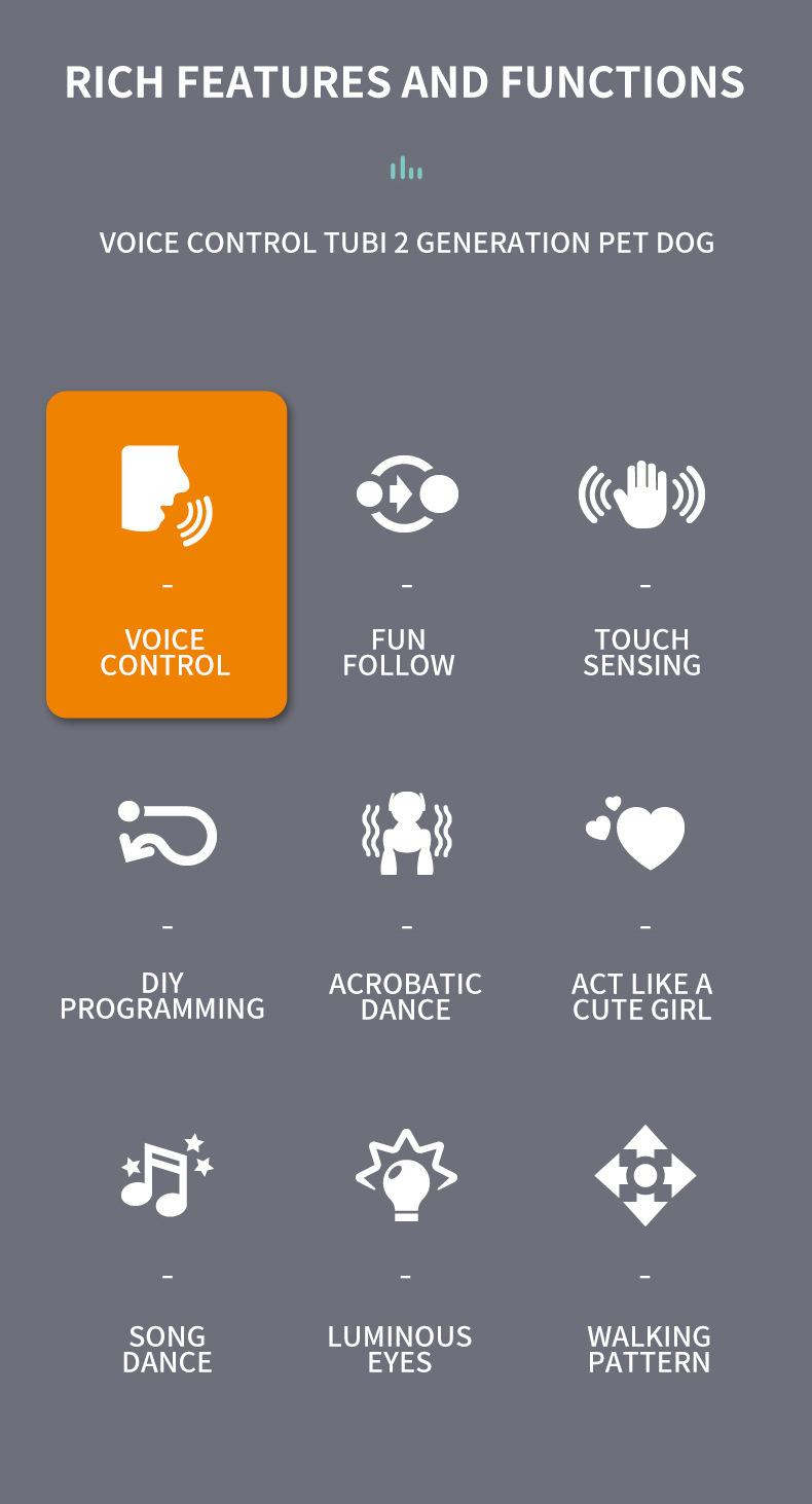 跨境俄语玩具电动机器狗智能语音跟随编程特技狗儿童益智萌机器人详情2