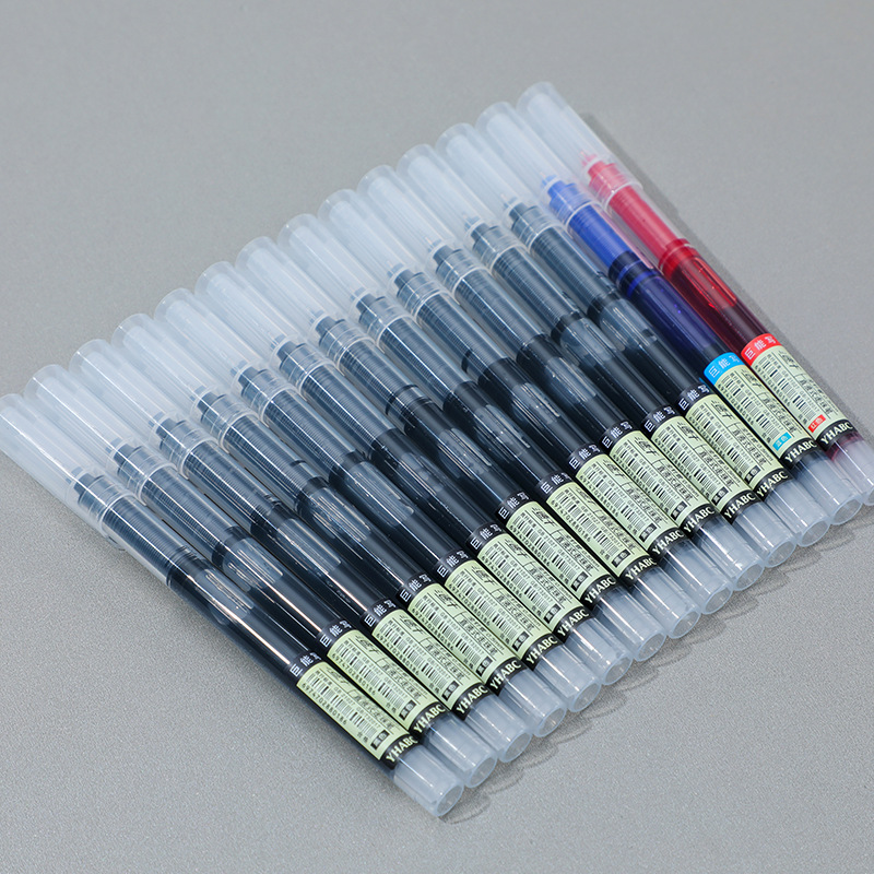 Direct liquid quick-drying ballpoint pens, gel pens, black pens, signature pens, student ballpoint pens, stationery, syringe pens, wholesale carbon pens pic 3