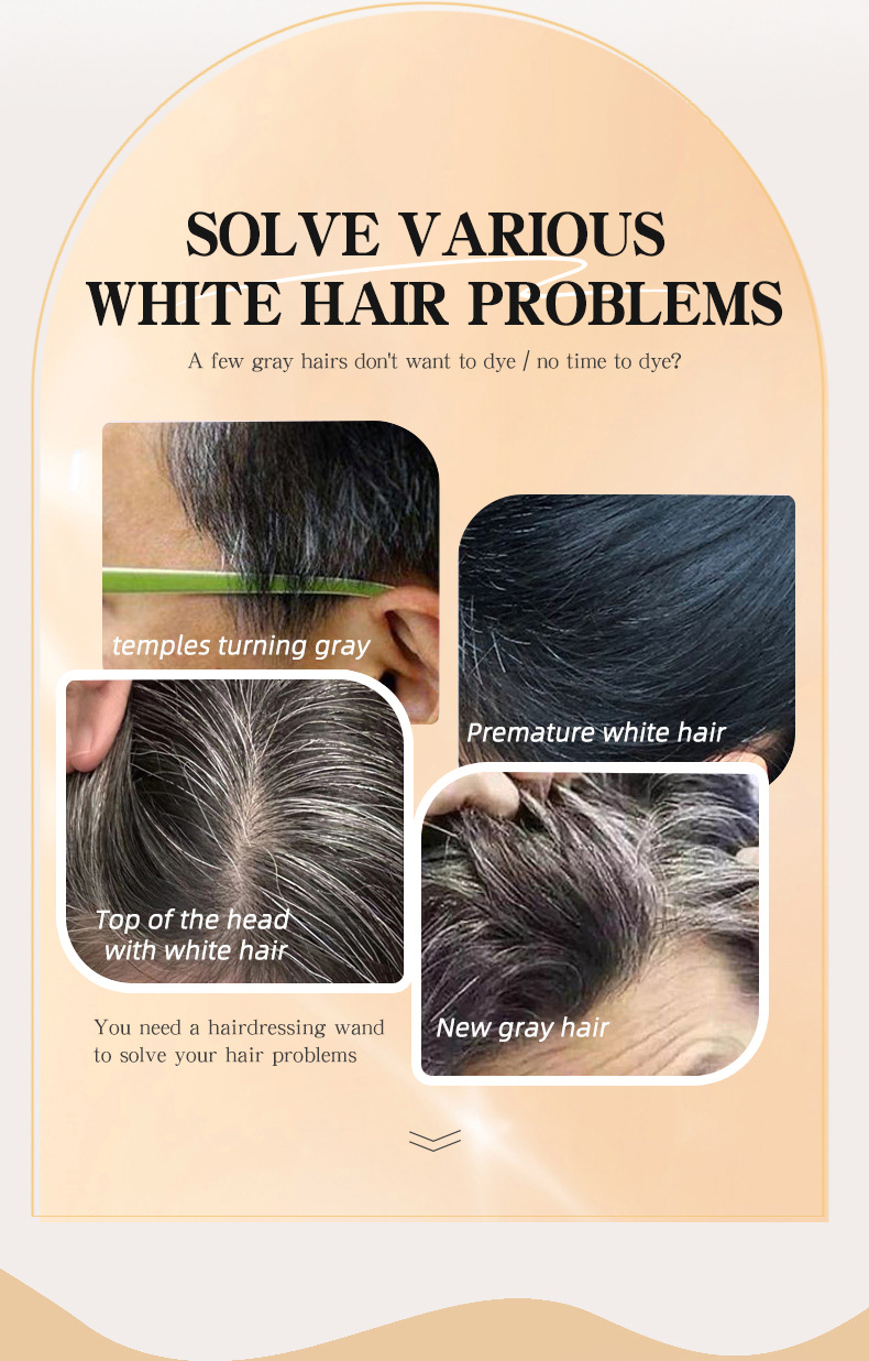 跨境专供MEIDIAN美发棒遮盖白发一次性短效补染剂黑发神器批发详情3