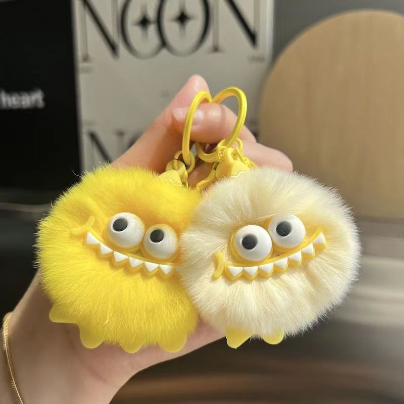 可爱小社恐仿獭兔毛皮草挂件超萌毛绒玩具钥匙扣玩偶批发恐龙挂件详情2