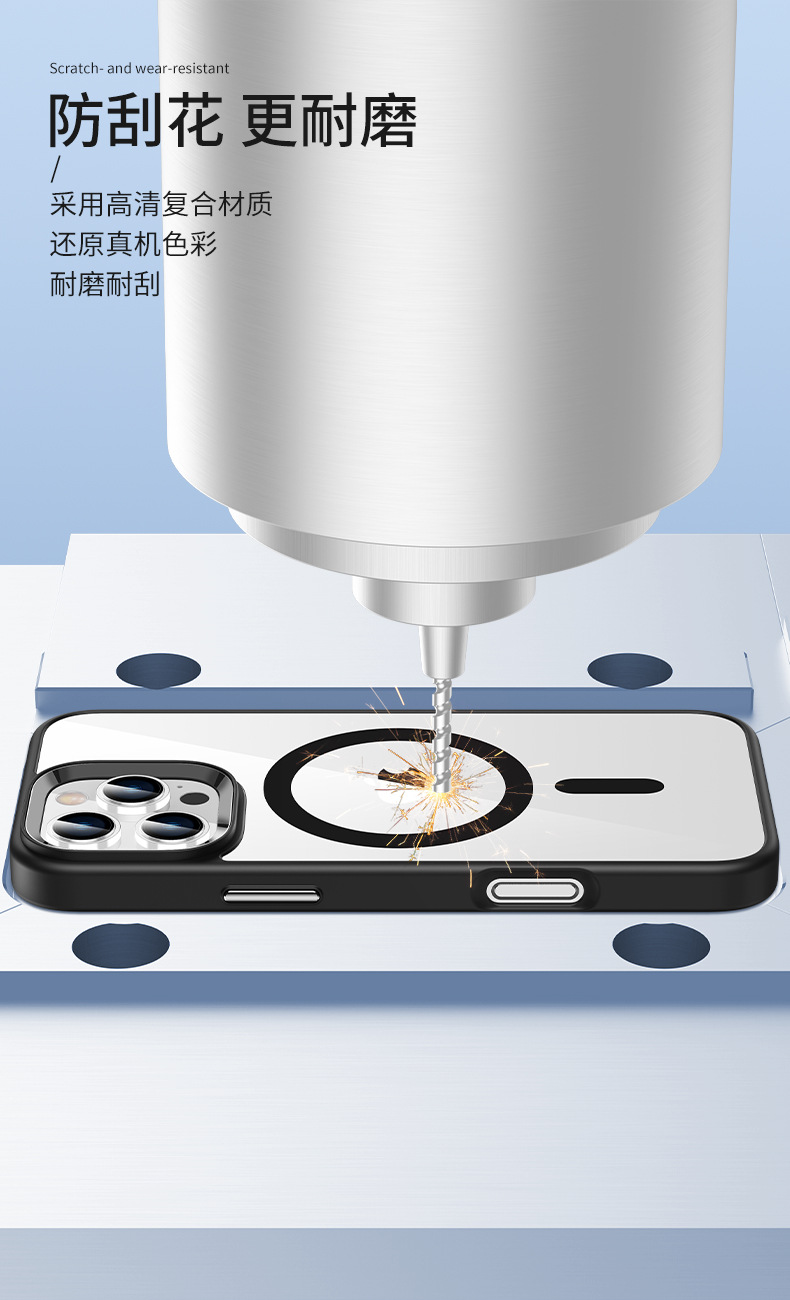 Cross-border applicable iPhone16ProMax transparent protective case, anti-drop case, Apple 16 magnetic phone case, high-end feel pic 8