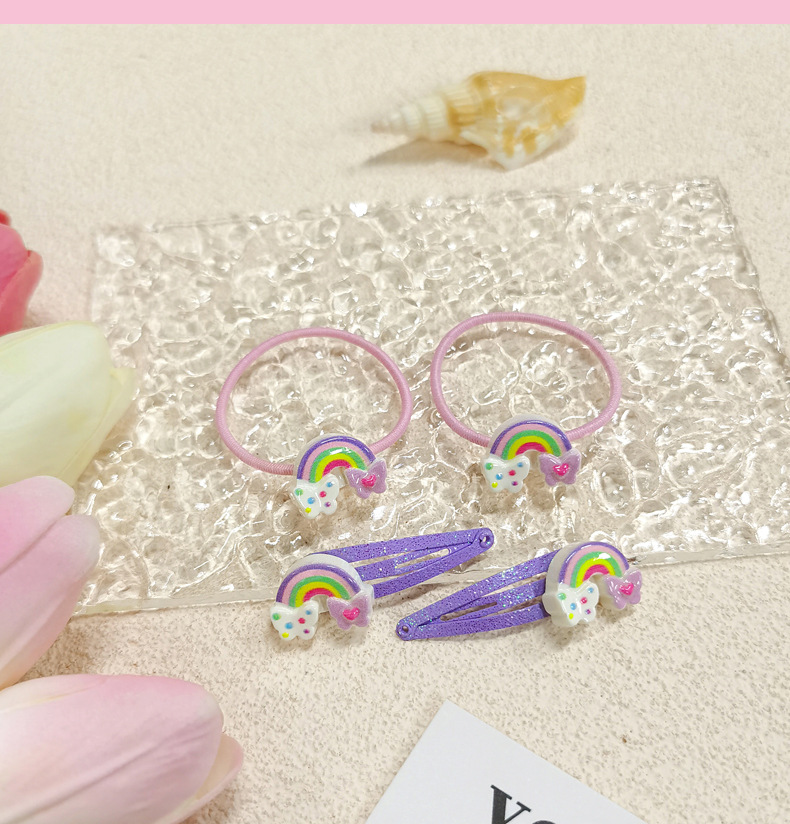 【可以】新款卡通儿童发夹发绳套装女童高弹不伤发发绳糖果色发夹详情12