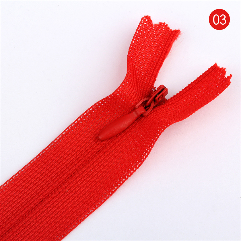 The manufacturer supplies 60cm needle thread invisible zippers in real stock, with open zippers in red, white, yellow, green and blue, and a length of 60cm pic 5
