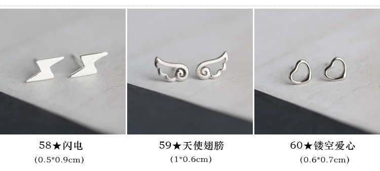 S925纯银韩国个性冷淡风小耳钉女简约创意气质学生百搭耳环耳饰品详情20