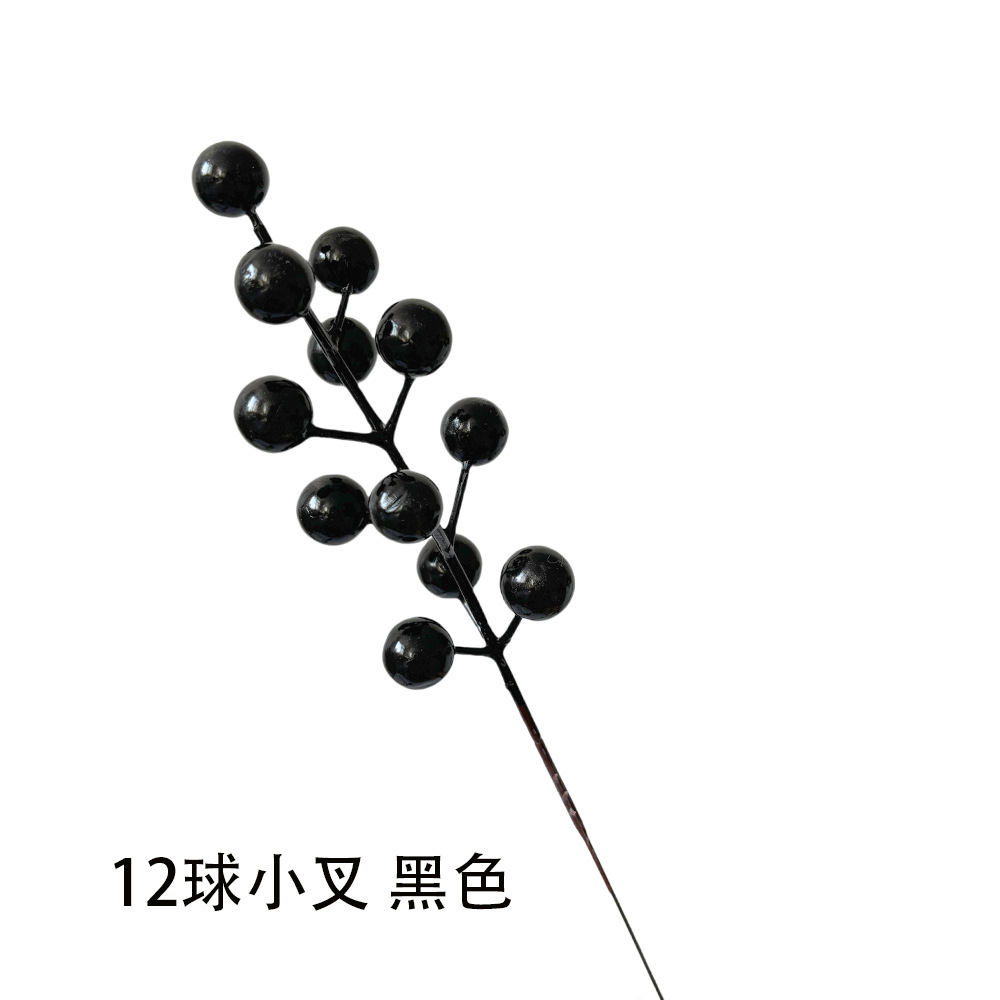 金色圣诞仿真浆果插枝撒雪松针年宵花装饰红果发财果福桶配件批发详情10