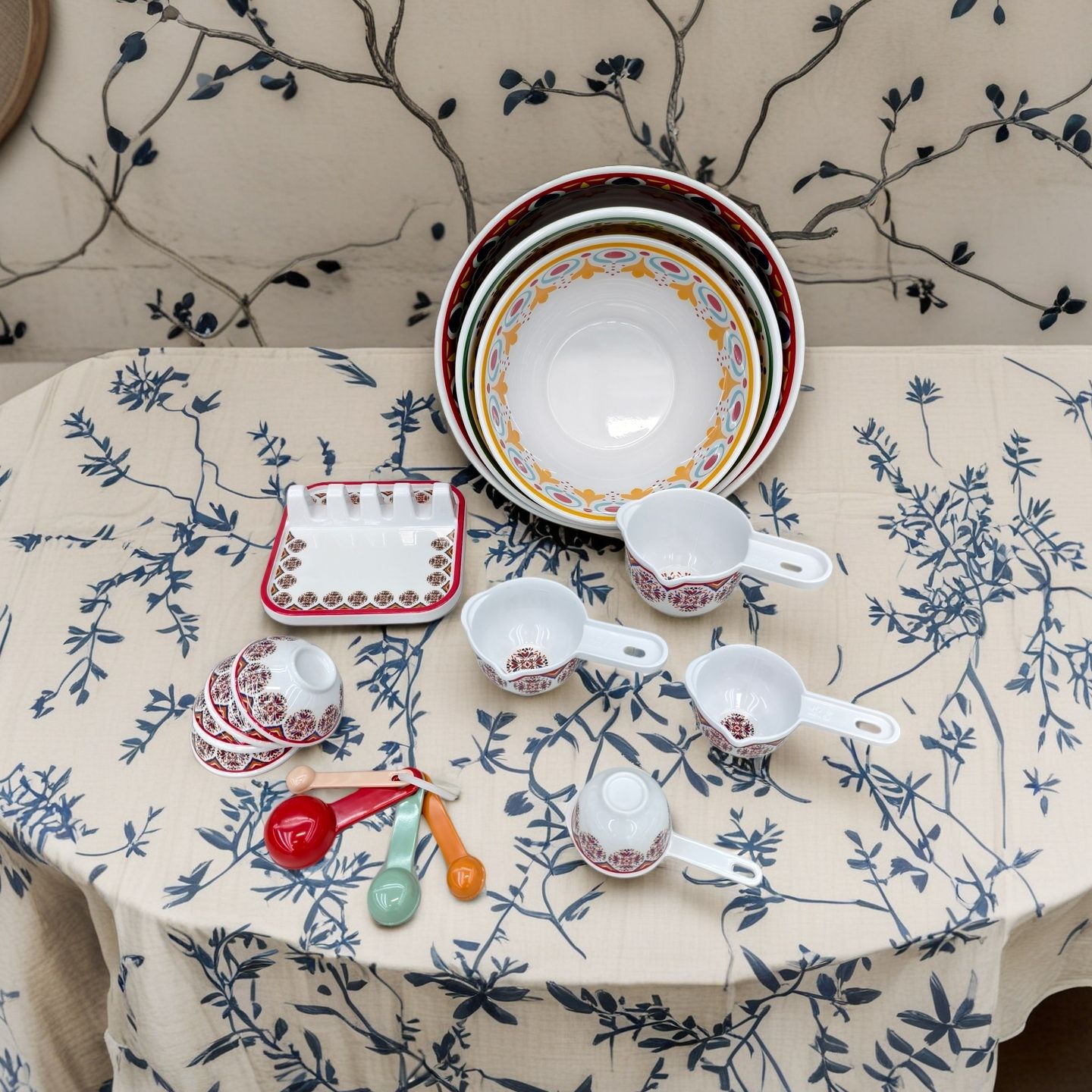 外贸出口密胺餐具轻奢风盘碗碟套装沙拉碗欧式创意柠檬花边盘批发详情2