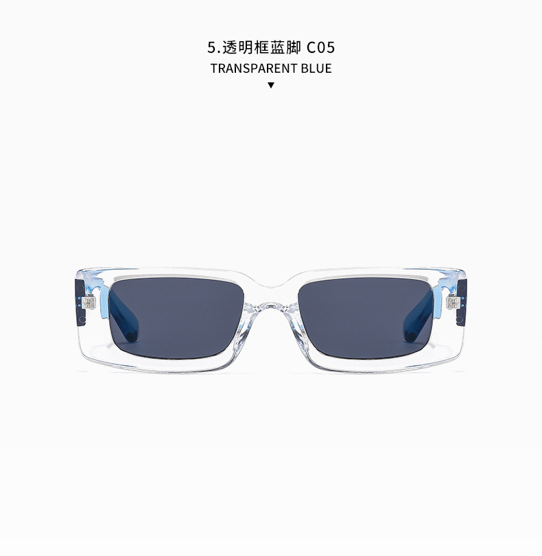 Square narrow-framed sunglasses for women with a high-end feel, new Instagram trendy sunglasses, millennium hot girl photo glasses, cross-border pic 19