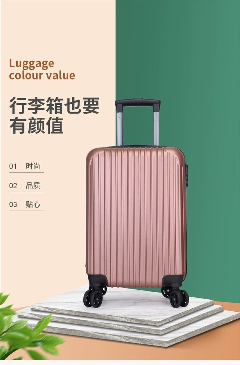 批发20寸学生拉链旅行箱万向轮密码成人拉杆箱活动礼品登机行李箱详情3