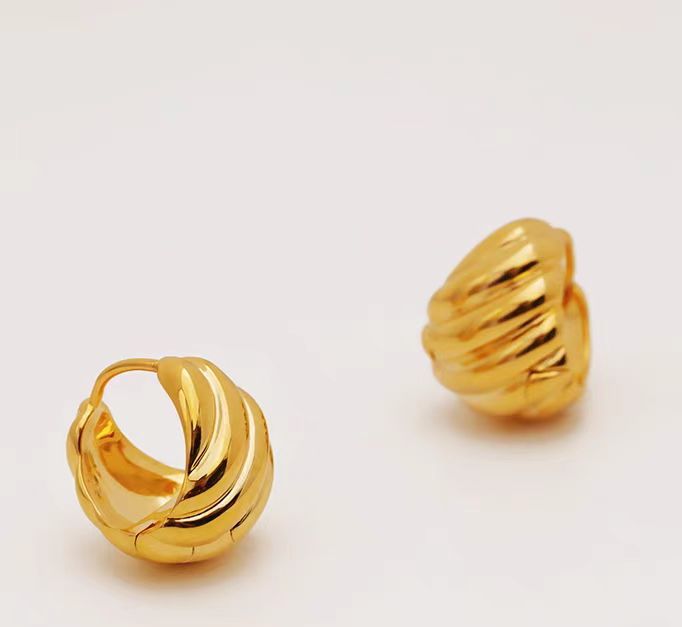 M家螺纹耳环女款轻奢小众高级感法式设计复古气质简约百搭详情6