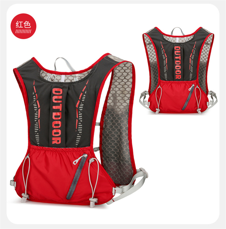 新款多功能尼龙跑步背包 安全反光运动背包水袋背包 骑行包详情31