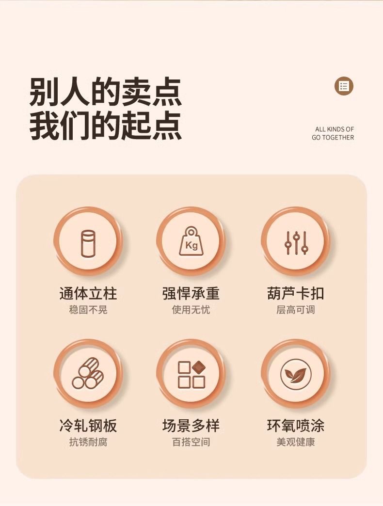 置物架展示架家用货架落地多层阳台收纳架加厚厨房置物架衣架详情3