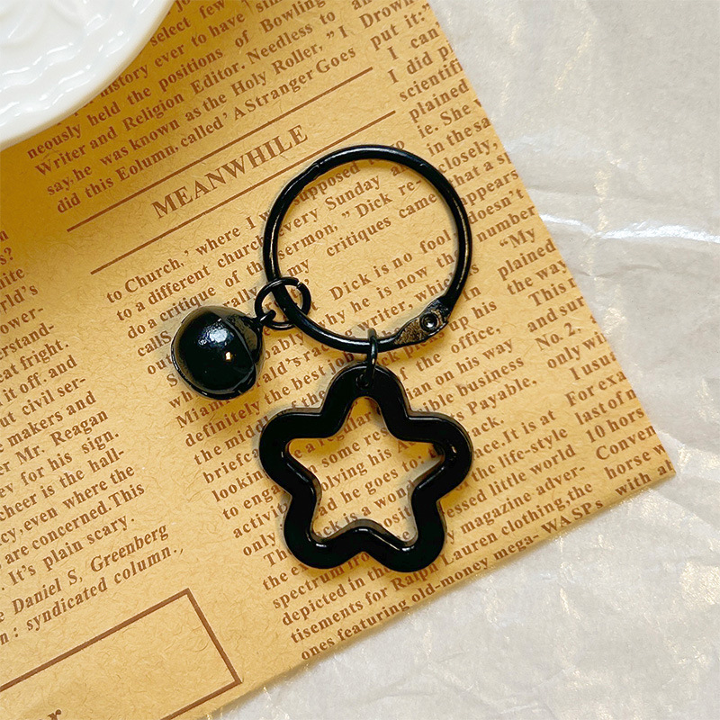 Colorful five-pointed star acrylic keychain pendant, candy-colored headphone case hanging decoration, fresh and cute couple bag decoration pic 12