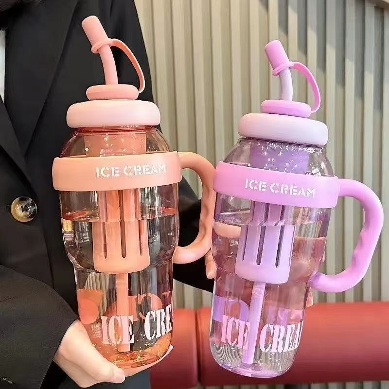 夏天塑料杯运动水杯大肚杯耐高温吸管冰霸杯大容量水壶高颜值杯子详情24